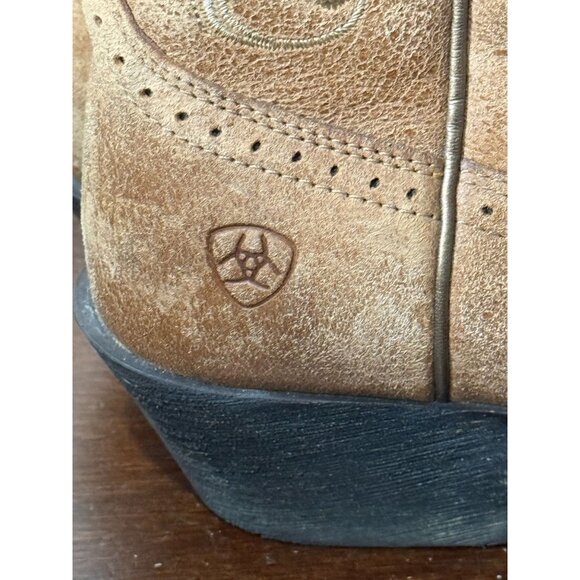 Ariat Women's Heritage Suede Western Cowboy Boots Light Brown Tan Size 6.5B - Picture 5 of 8